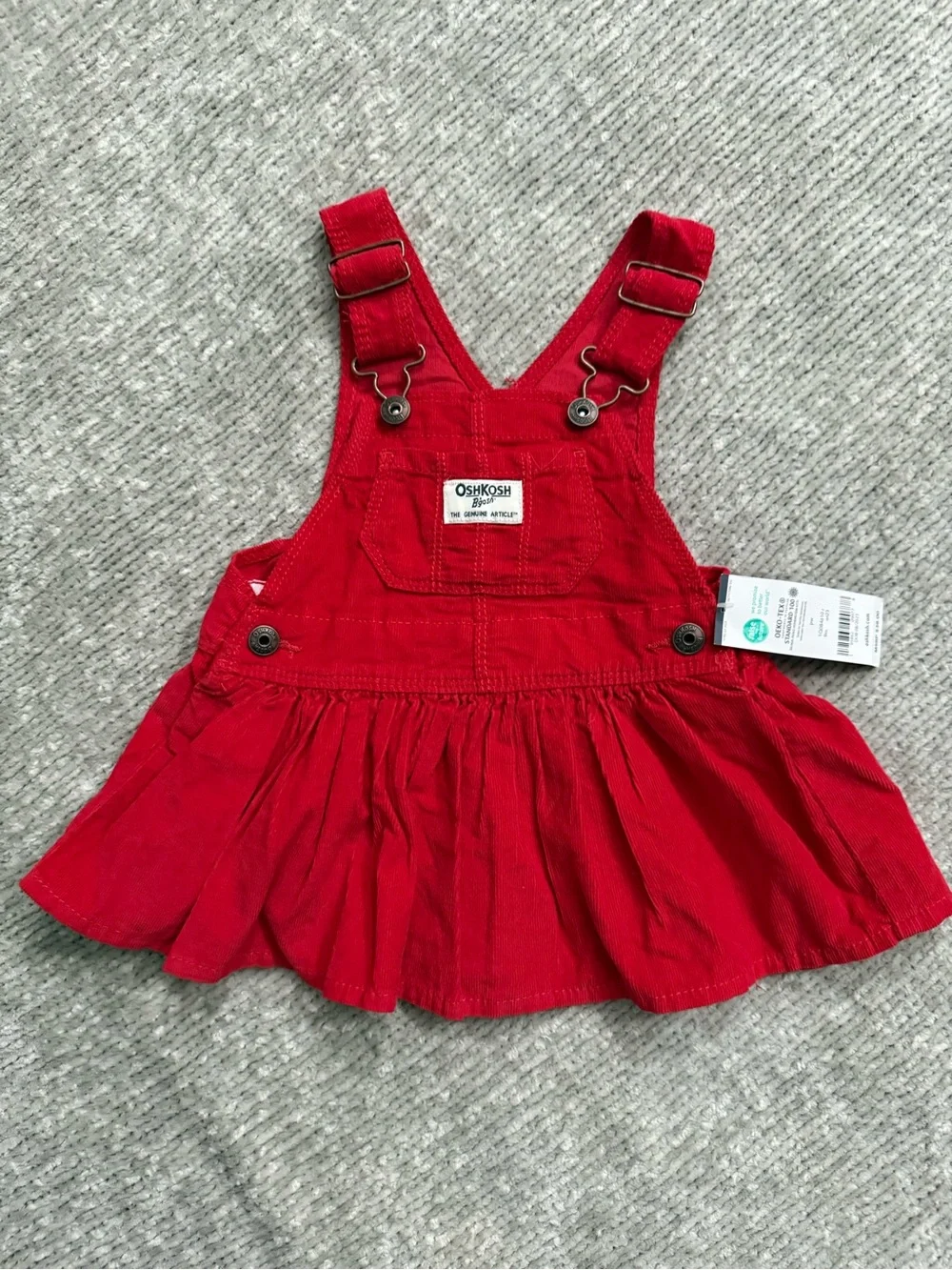 OshKosh Red Corduroy Jumper Dress 9 Months NWT‎ Holiday